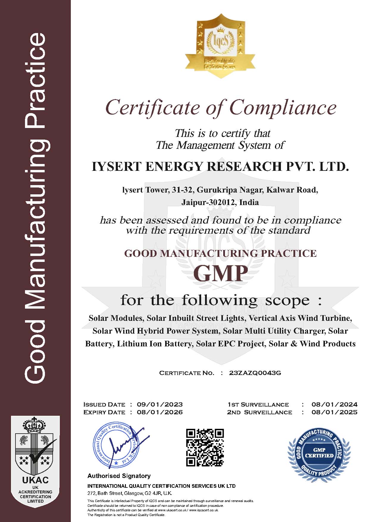 iysert energy certificates
